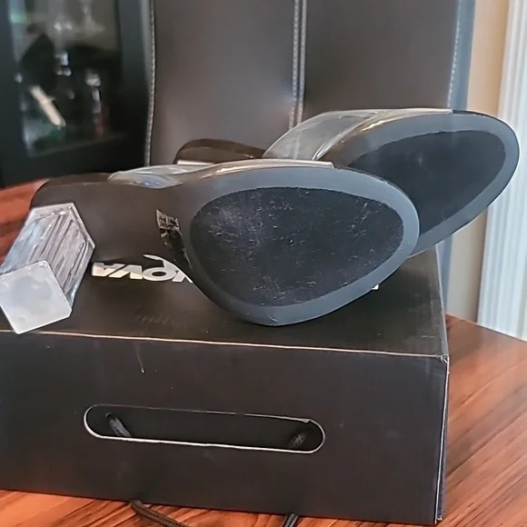 Fashion Nova Transparent and Black Heels - Picture 3 of 3